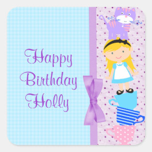 Alice In Wonderland Birthday Celebration Square Sticker