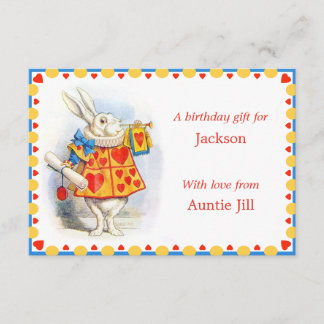 Alice in Wonderland Birthday Gift Enclosure Cards