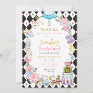 Alice in Wonderland Birthday Invitation