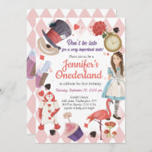 Alice in Wonderland Birthday Invitation