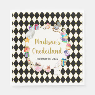 Alice in Wonderland Birthday Onederland Napkin