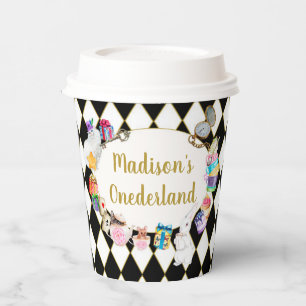 Alice in Wonderland Birthday Onederland  Paper Cups