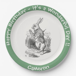 Alice in Wonderland Birthday or Other Party Event Paper Plate