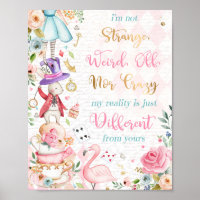 Alice In Wonderland Birthday Party Decoration Sign