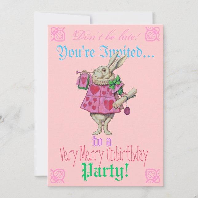 Alice in Wonderland Birthday Party Invitation (Front)