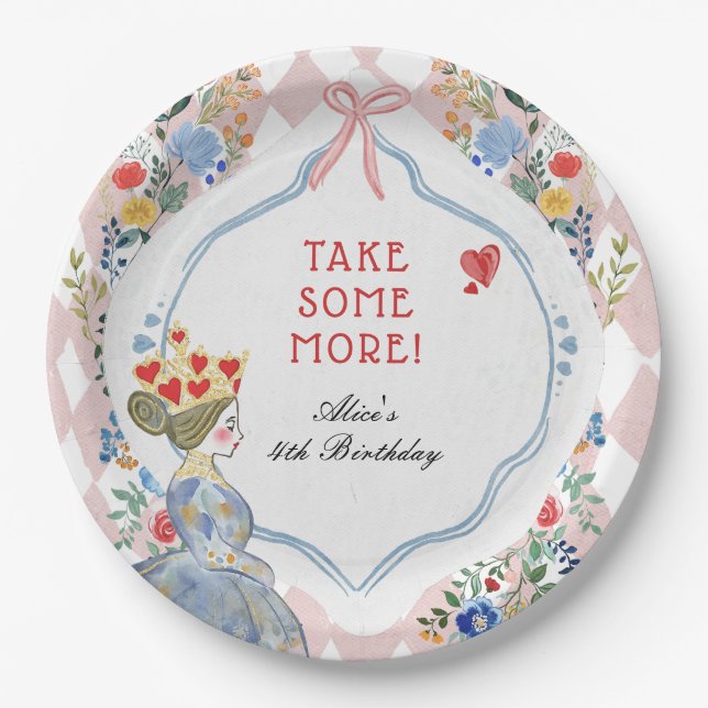 Alice in Wonderland Birthday Party Paper Plate (Front)