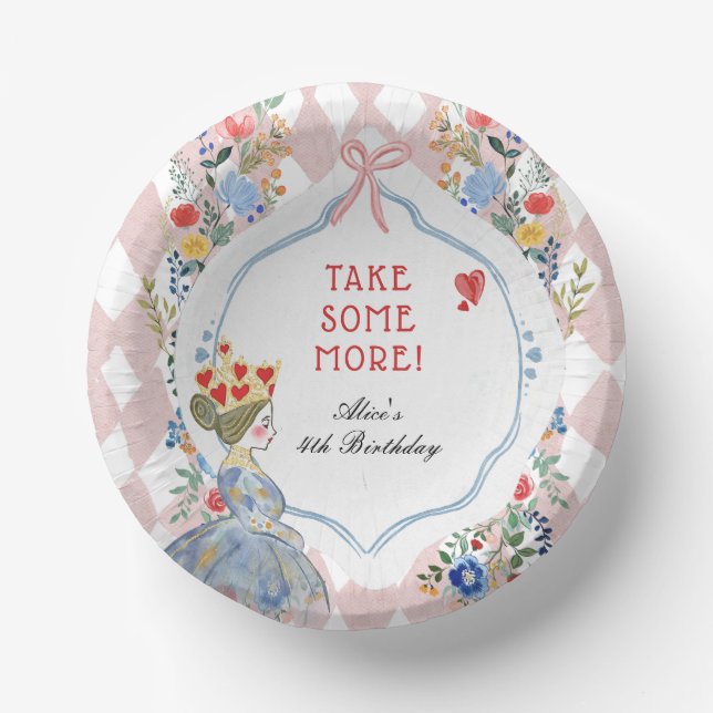 Alice in Wonderland Birthday Party Paper Plate (Front)