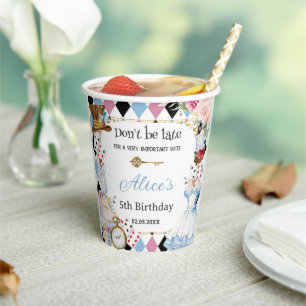 Alice in Wonderland Birthday Tea Party  Paper Cups