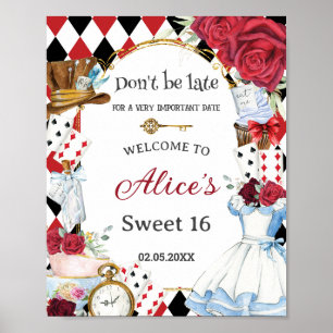 Alice in Wonderland Birthday Tea Party Welcome Poster