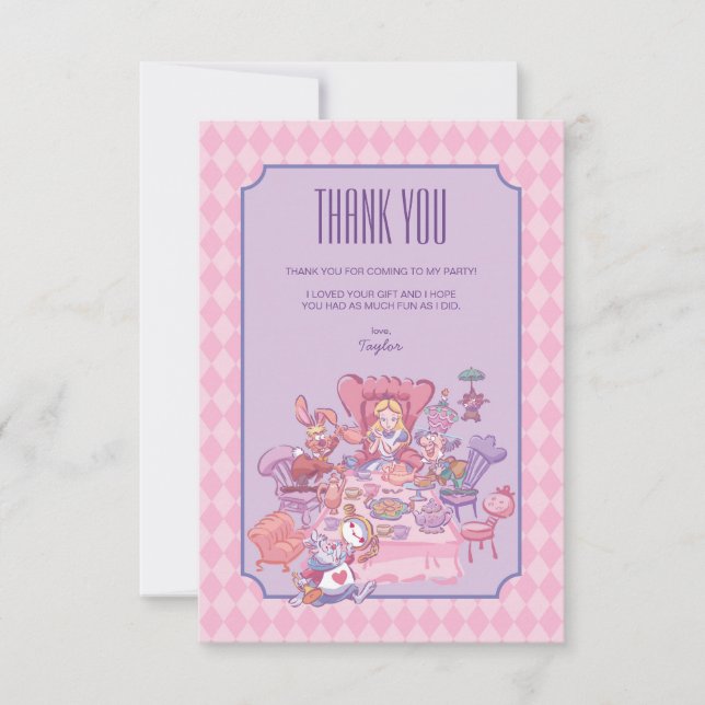 Alice in Wonderland | Birthday - Thank You Card (Front)