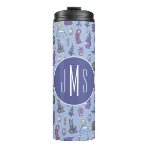 Alice In Wonderland   Blue Monogram Pattern Thermal Tumbler