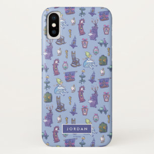 Alice In Wonderland   Blue Pattern - Add Your Name iPhone X Case