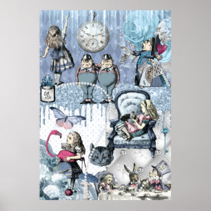 Alice in Wonderland Blue Poster