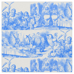 Alice in Wonderland Blue Toile de Juoy Fabric