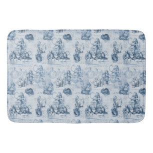 Alice in Wonderland Blue Vintage Book Bathmat