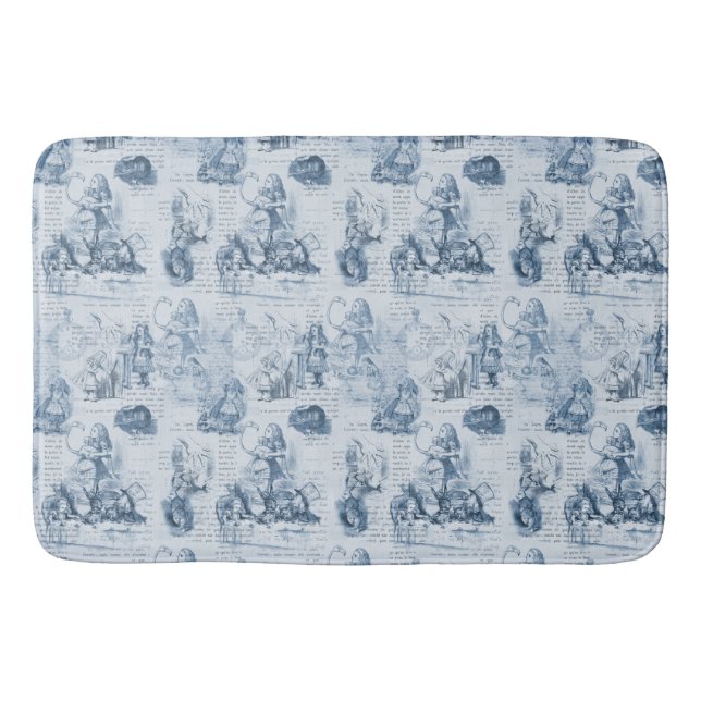 Alice in Wonderland Blue Vintage Book Bathmat (Front)