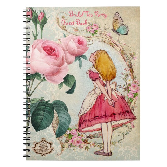 Alice in Wonderland Bridal Shower Guest Book (Front)