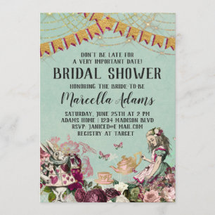 Alice in Wonderland Bridal Shower Invitation