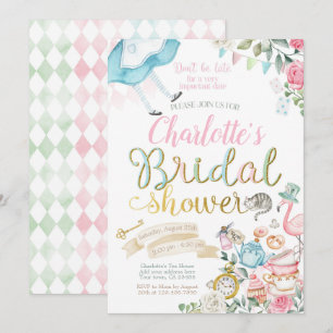 Alice in Wonderland Bridal Shower Invitation