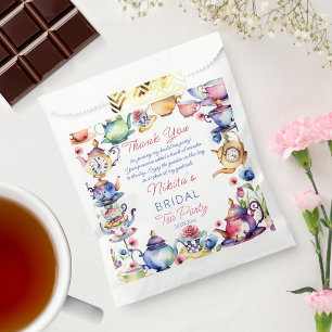 Alice in wonderland bridal shower tea party favors favour bag