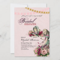 Alice in Wonderland Bridal Shower Tea Party Invite
