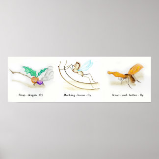 Alice in Wonderland Bugs Poster