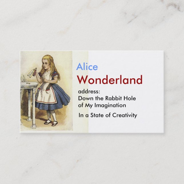 Alice in Wonderland Business Card (Front)