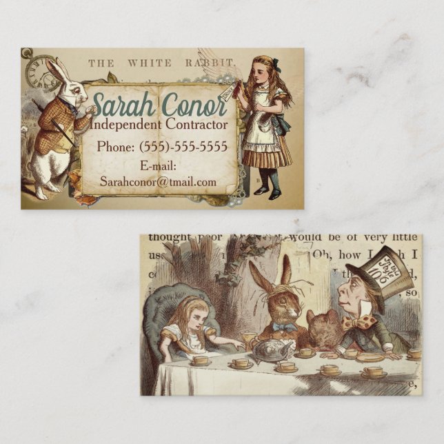 Alice In Wonderland Business Card (Front/Back)