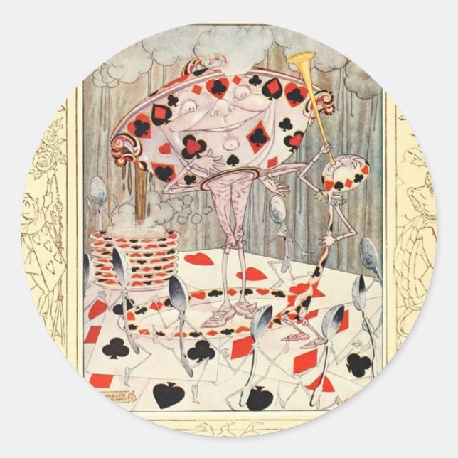 Alice in Wonderland Card Battle Classic Round Sticker (Front)