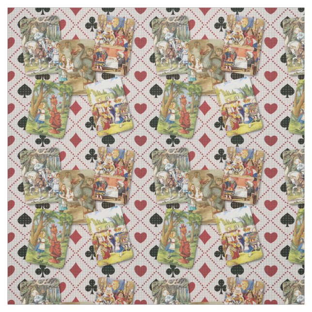Alice in Wonderland Card Design B Fabric (Swatch)