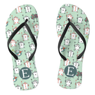 Alice In Wonderland Card Soldiers - Monogram Flip Flops