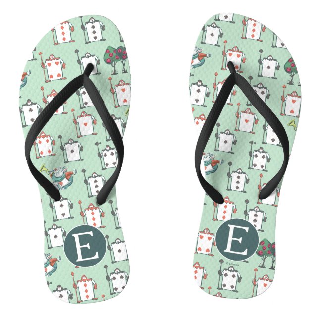 Alice In Wonderland | Card Soldiers - Monogram Flip Flops (Footbed)