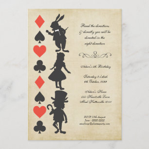 Alice in Wonderland Cards Tea Party Birthday