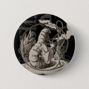 Alice In Wonderland Caterpillar Grunge (Single) 2 Inch Round Button