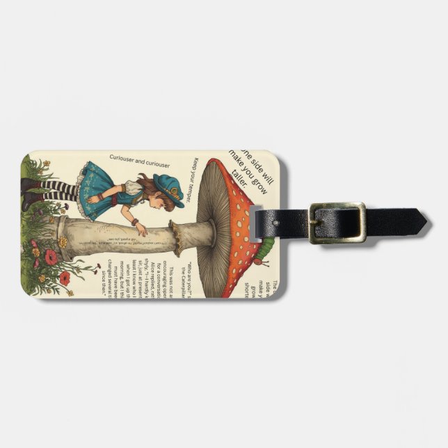 Alice in Wonderland Caterpillar Luggage Tag (Front Horizontal)