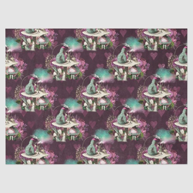 Alice in Wonderland Caterpillar Purple Decoupage Tissue Paper (Front)