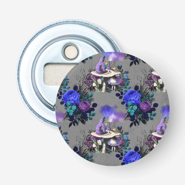 Alice in Wonderland Caterpillar Smoking Flowers Bottle Opener (Front)