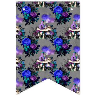 Alice in Wonderland Caterpillar Smoking Flowers Bunting Flags