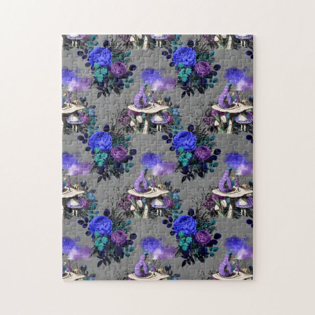 Alice in Wonderland Caterpillar Smoking Flowers Jigsaw Puzzle (Vertical)