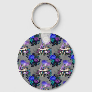 Alice in Wonderland Caterpillar Smoking Flowers Keychain