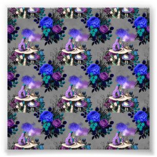 Alice in Wonderland Caterpillar Smoking Flowers Photo Print