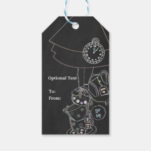 Alice in Wonderland Chalkboard Sketch Chalk Party Gift Tags
