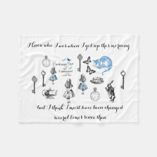 Alice in Wonderland Changed Vintage Fleece Blanket