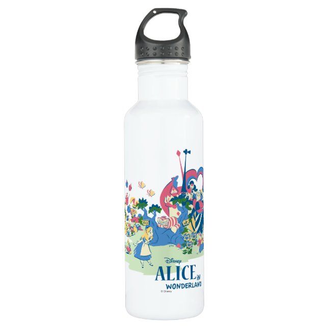 Alice in Wonderland Characters 710 Ml Water Bottle (Front)