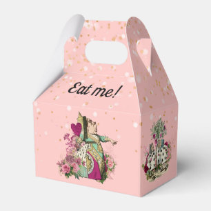 Alice in Wonderland Characters on Pink and Gold Favor Box