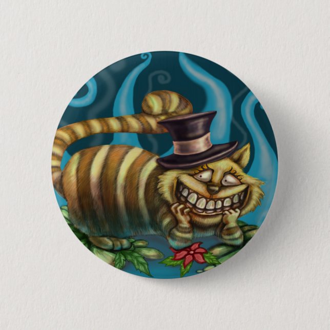 Alice in Wonderland Cheshire Cat 2 Inch Round Button (Front)