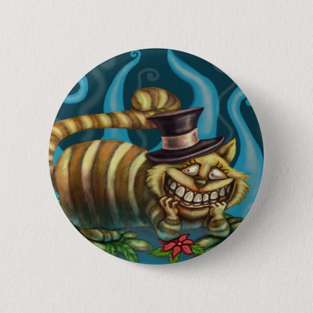 Alice in Wonderland Cheshire Cat 2 Inch Round Button (Front)