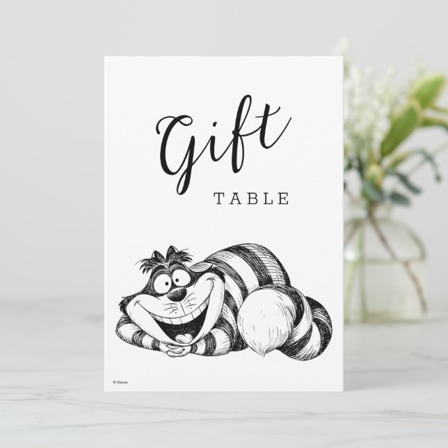 Alice in Wonderland - Cheshire Cat Baby Shower  Card (Standing Front)