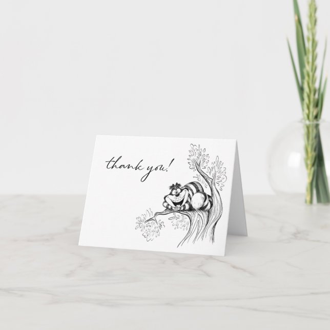 Alice in Wonderland - Cheshire Cat Baby Shower Thank You Card (Front)
