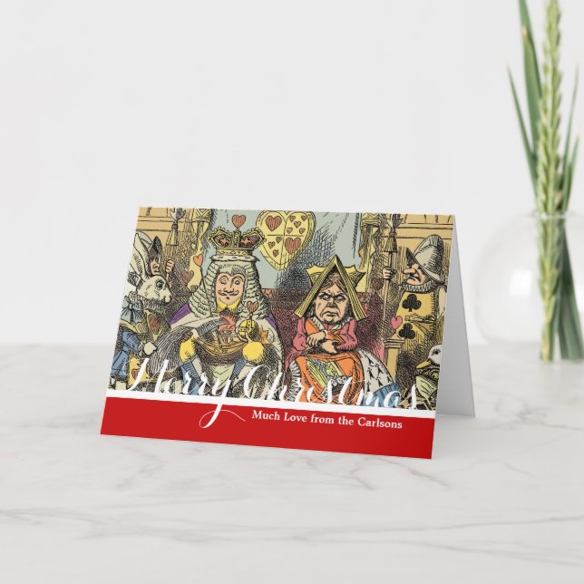 Alice in Wonderland Cheshire Cat Characters Holiday Card (Front)